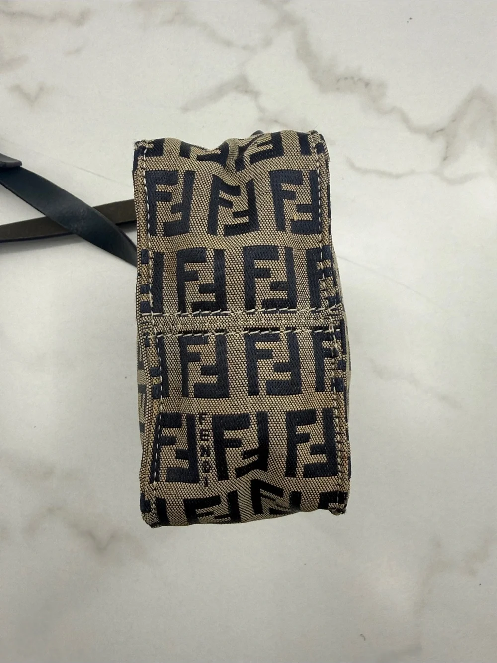 Fendi Brown and Black FF Logo Messenger Pouch